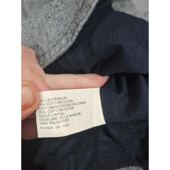 Gap Chambray Cotton Blazer Women’s 8 Blue 2-Button Polka Dot Cuff Lined Jacket - Picture 3 of 7